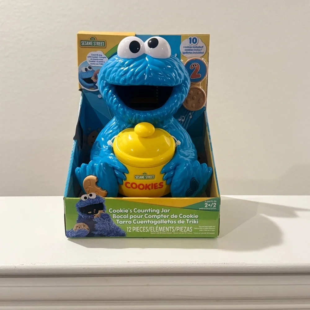 SESAME STREET Cookie Counting Jar – 12 pieces. Learning & Education Toy. NEW